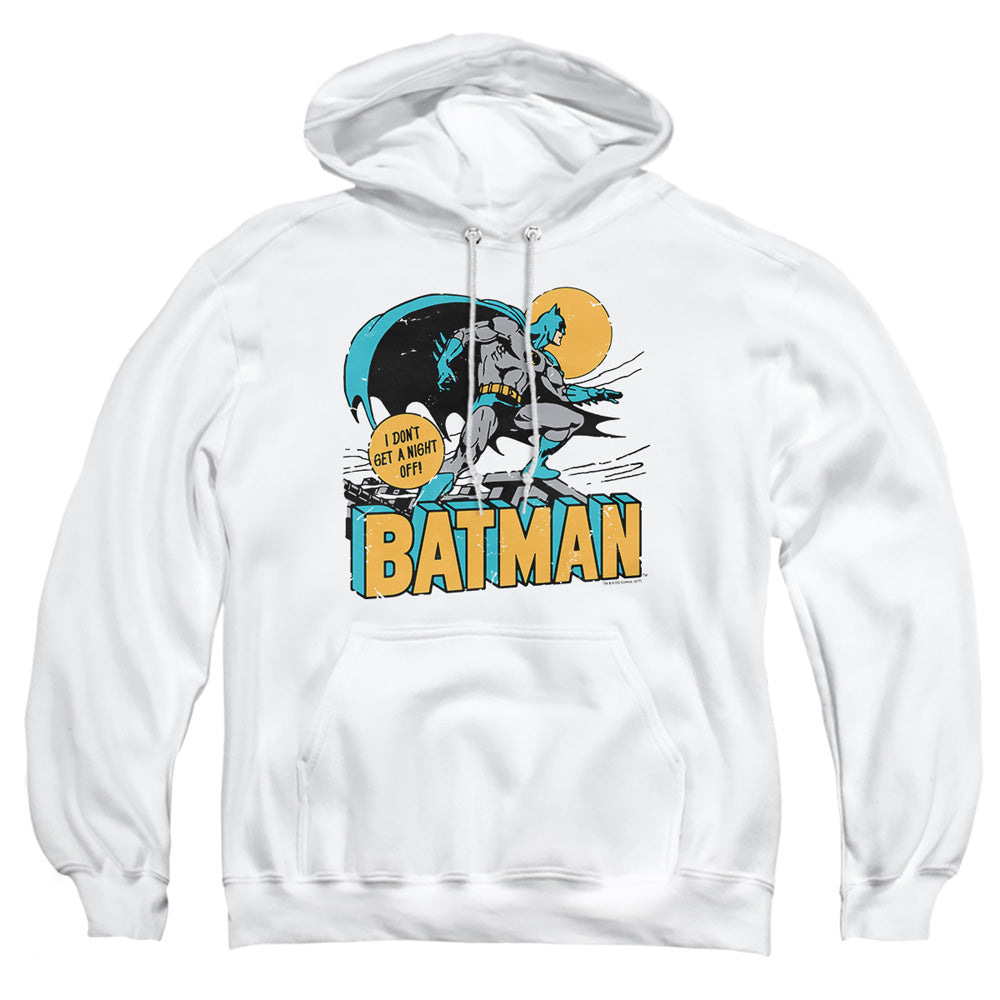 AN OFFCIALLY LICENSED DC NIGHT OFF ADULT UNISEX PULLOVER HOODIE WHITE