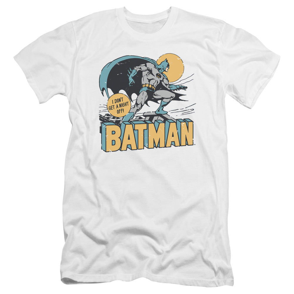 AN OFFCIALLY LICENSED DC NIGHT OFF MEN'S PREMIUM SLIM FIT T-SHIRT WHITE