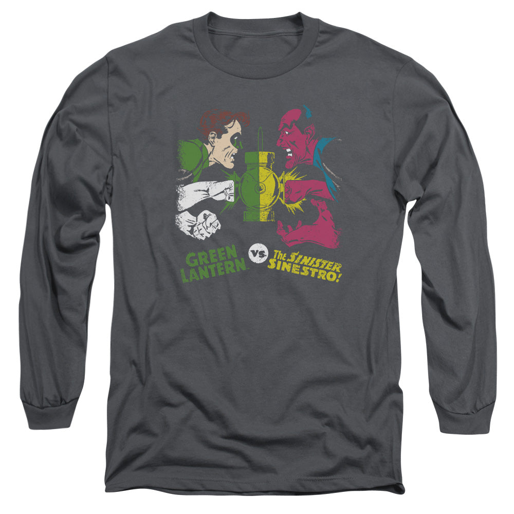 AN OFFCIALLY LICENSED DC GL VS SINESTRO MEN'S LONG SLEEVE T-SHIRT CHARCOAL
