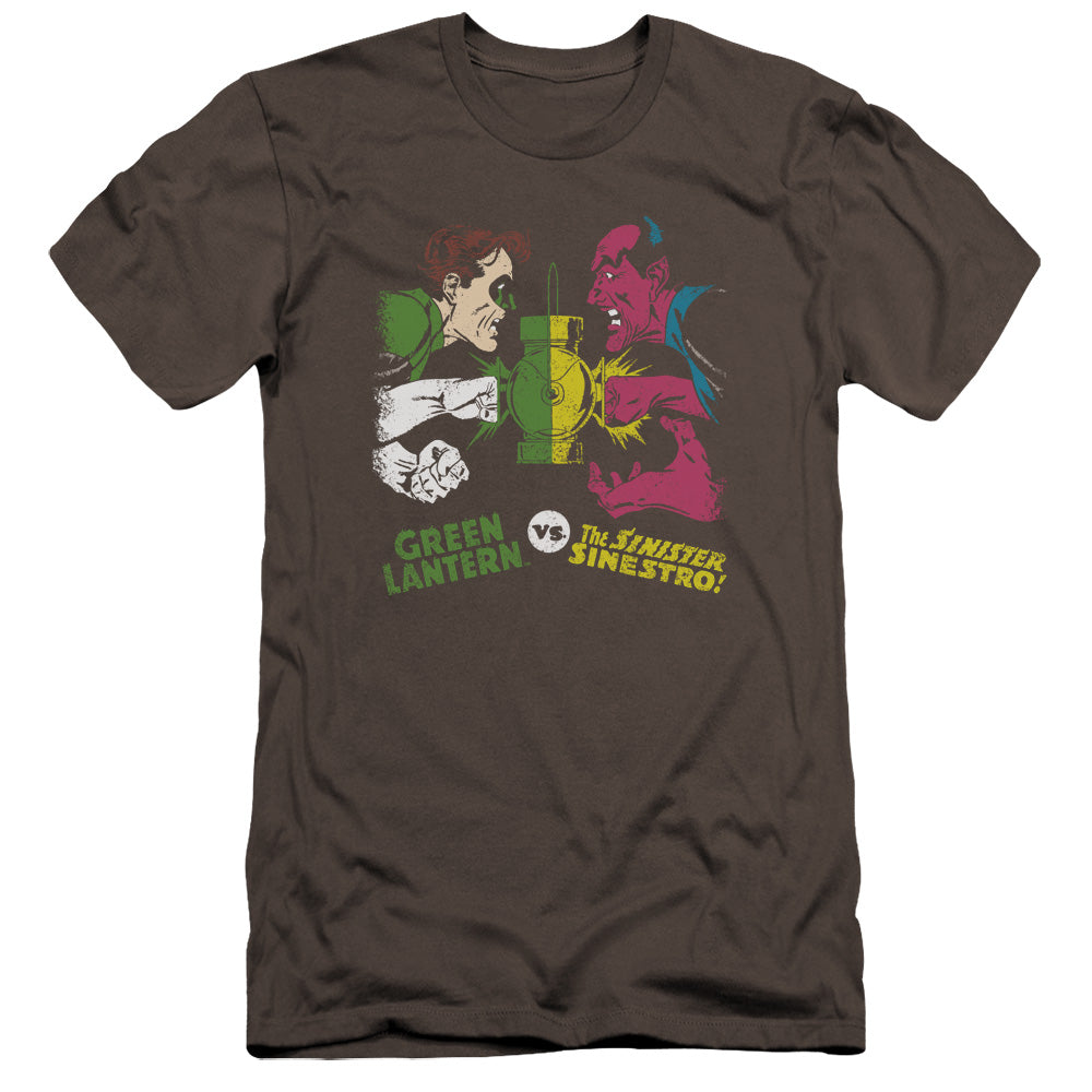 AN OFFCIALLY LICENSED DC GL VS SINESTRO MEN'S PREMIUM SLIM FIT T-SHIRT CHARCOAL