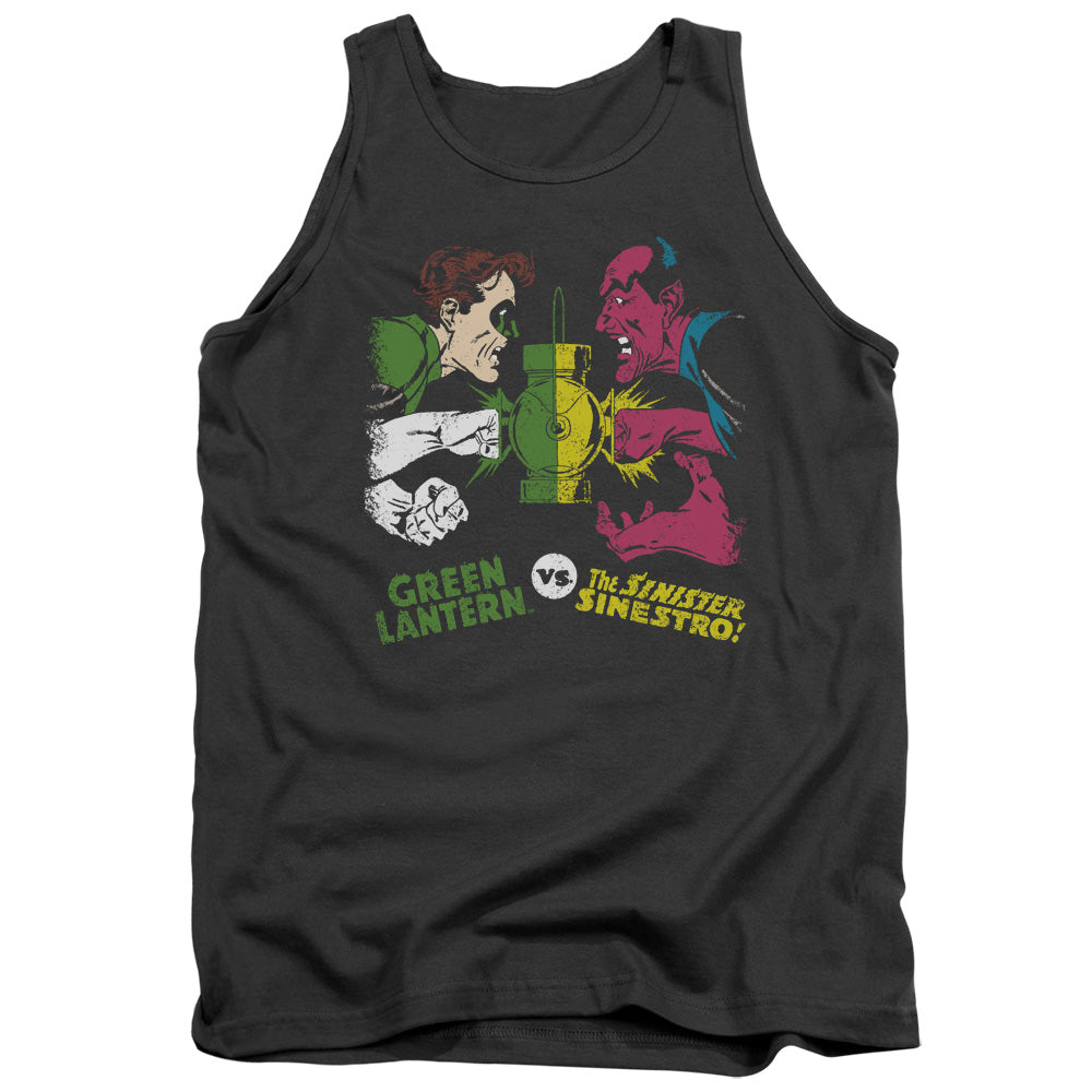 AN OFFCIALLY LICENSED DC GL VS SINESTRO ADULT UNISEX TANK TOP CHARCOAL