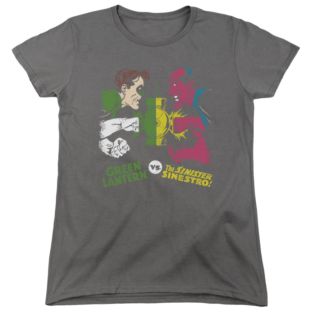AN OFFCIALLY LICENSED DC GL VS SINESTRO WOMEN'S REGULAR FIT T-SHIRT CHARCOAL