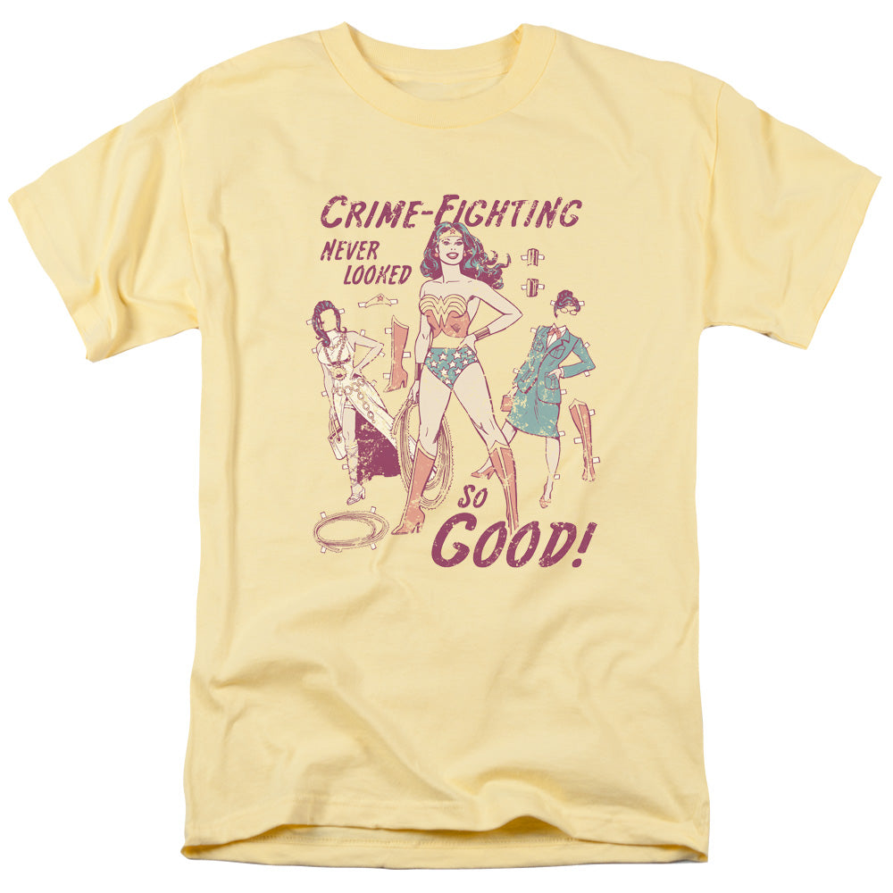 AN OFFCIALLY LICENSED DC WW PAPER DOLL MEN'S REGULAR FIT T-SHIRT BANANA