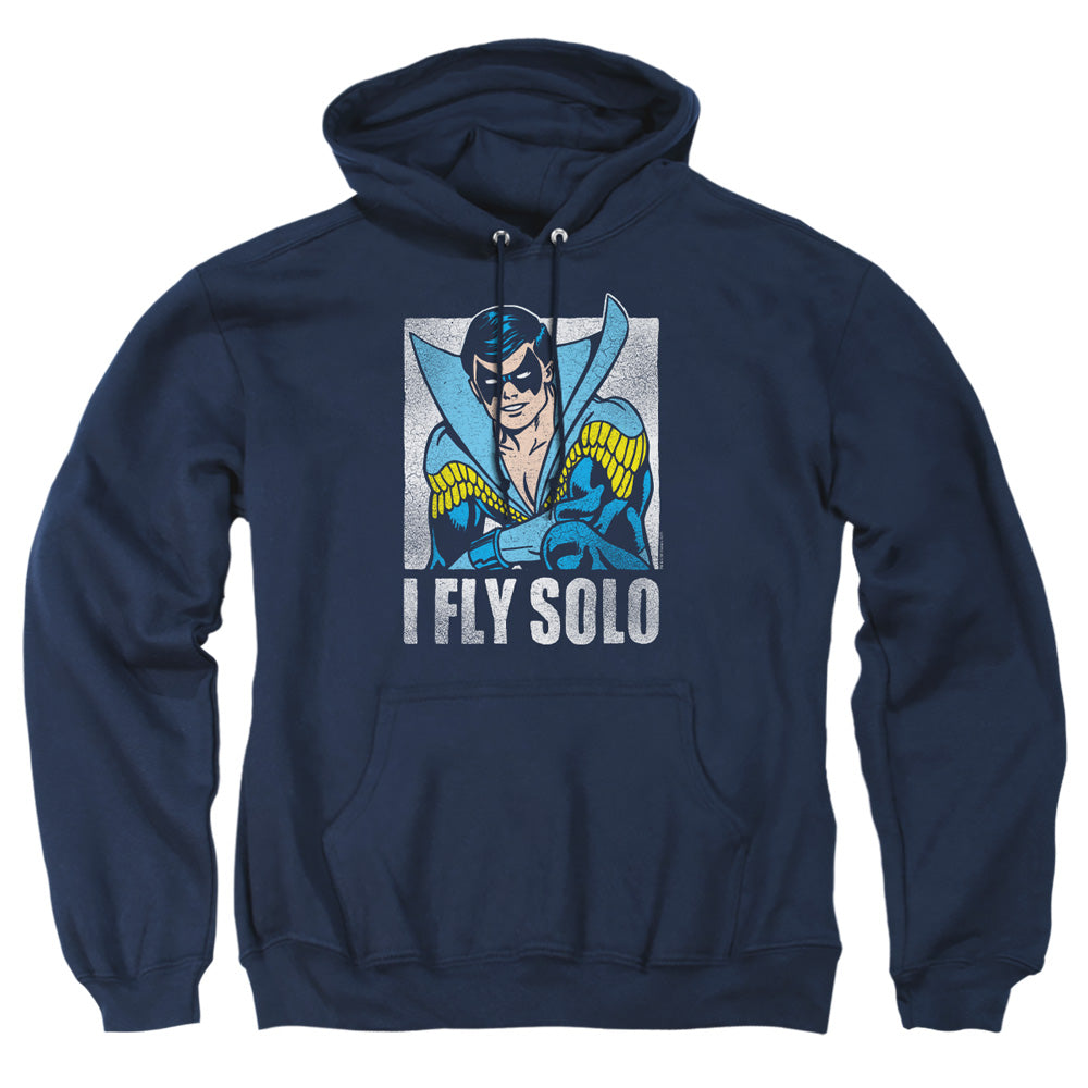 AN OFFCIALLY LICENSED DC FLY SOLO ADULT UNISEX PULLOVER HOODIE NAVY