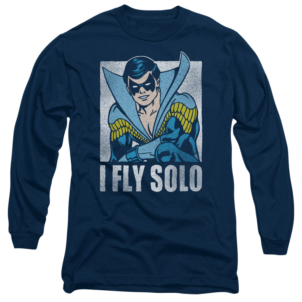 AN OFFCIALLY LICENSED DC FLY SOLO MEN'S LONG SLEEVE T-SHIRT NAVY