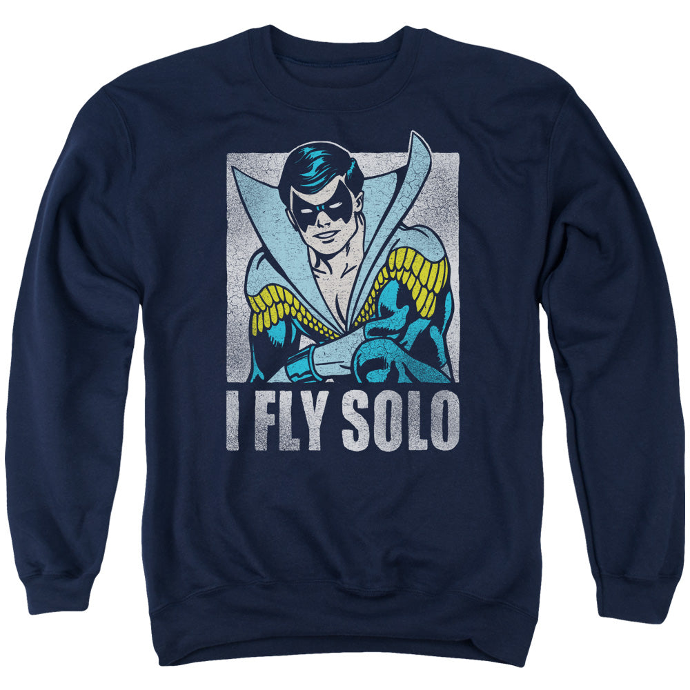 AN OFFCIALLY LICENSED DC FLY SOLO ADULT UNISEX CREWNECK SWEATSHIRT NAVY