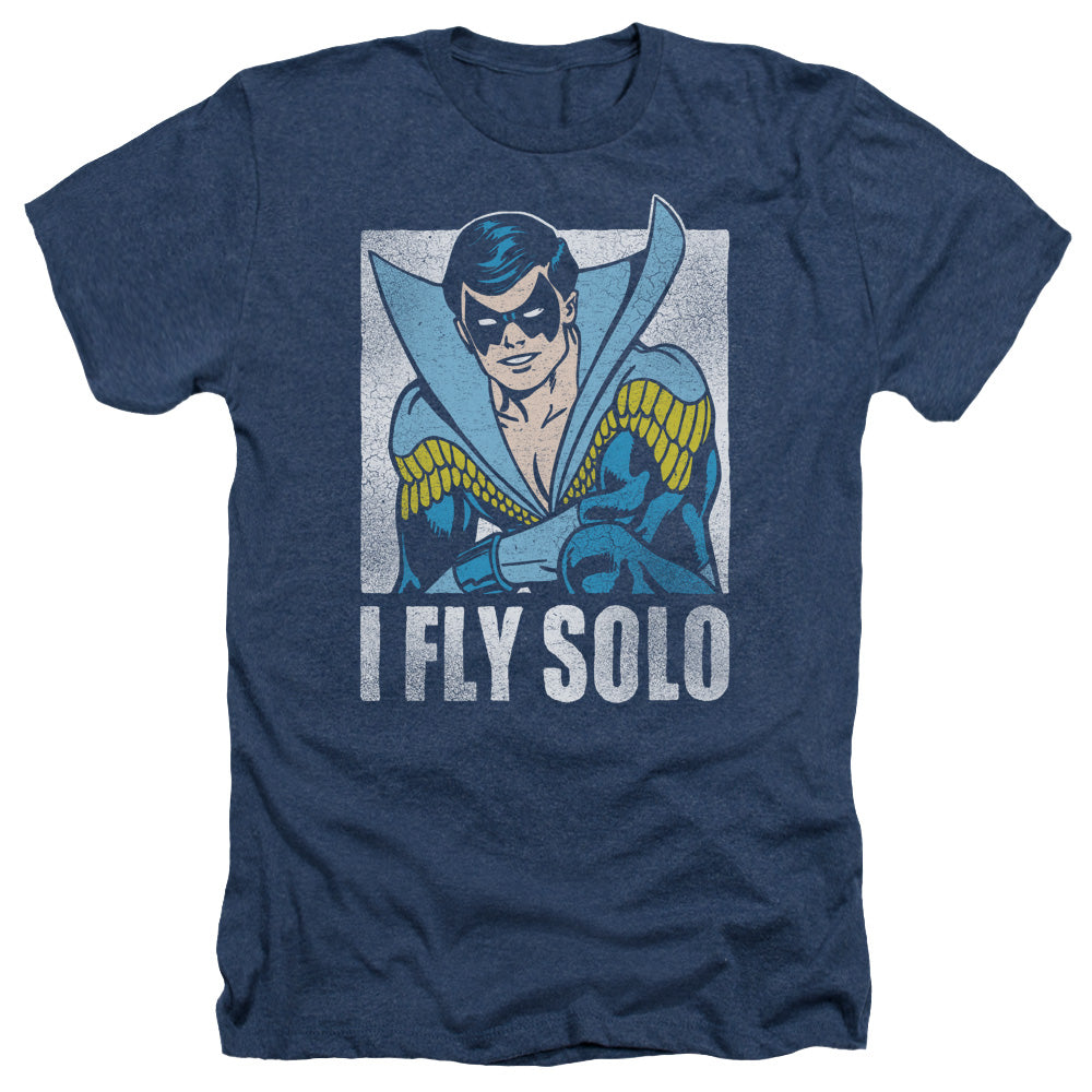 AN OFFCIALLY LICENSED DC FLY SOLO MEN'S HEATHER T-SHIRT NAVY