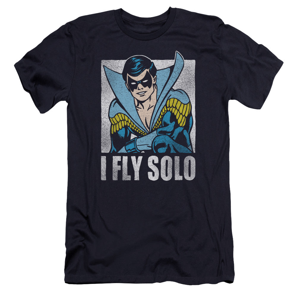 AN OFFCIALLY LICENSED DC FLY SOLO MEN'S PREMIUM SLIM FIT T-SHIRT NAVY