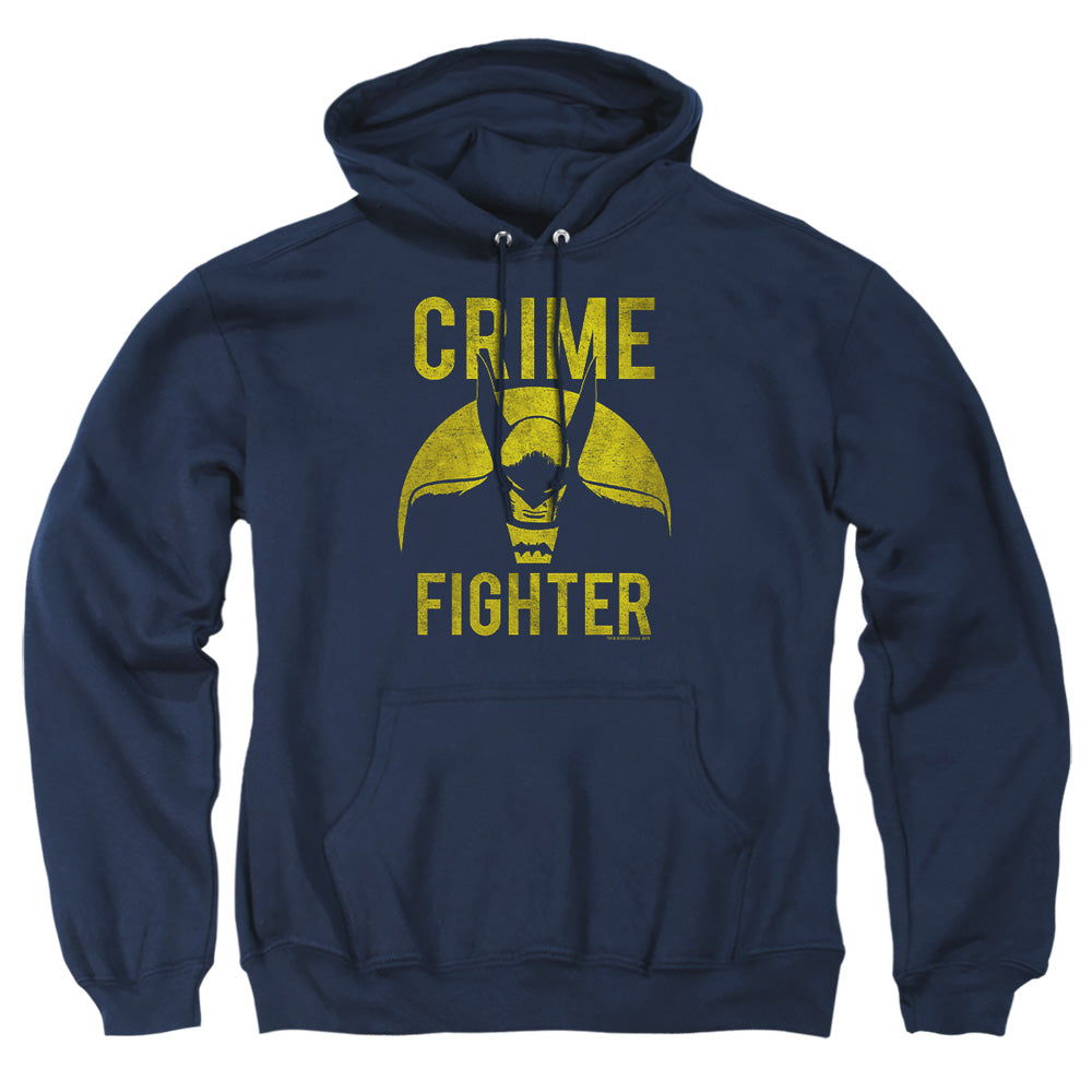 AN OFFCIALLY LICENSED DC FIGHT CRIME ADULT UNISEX PULLOVER HOODIE NAVY