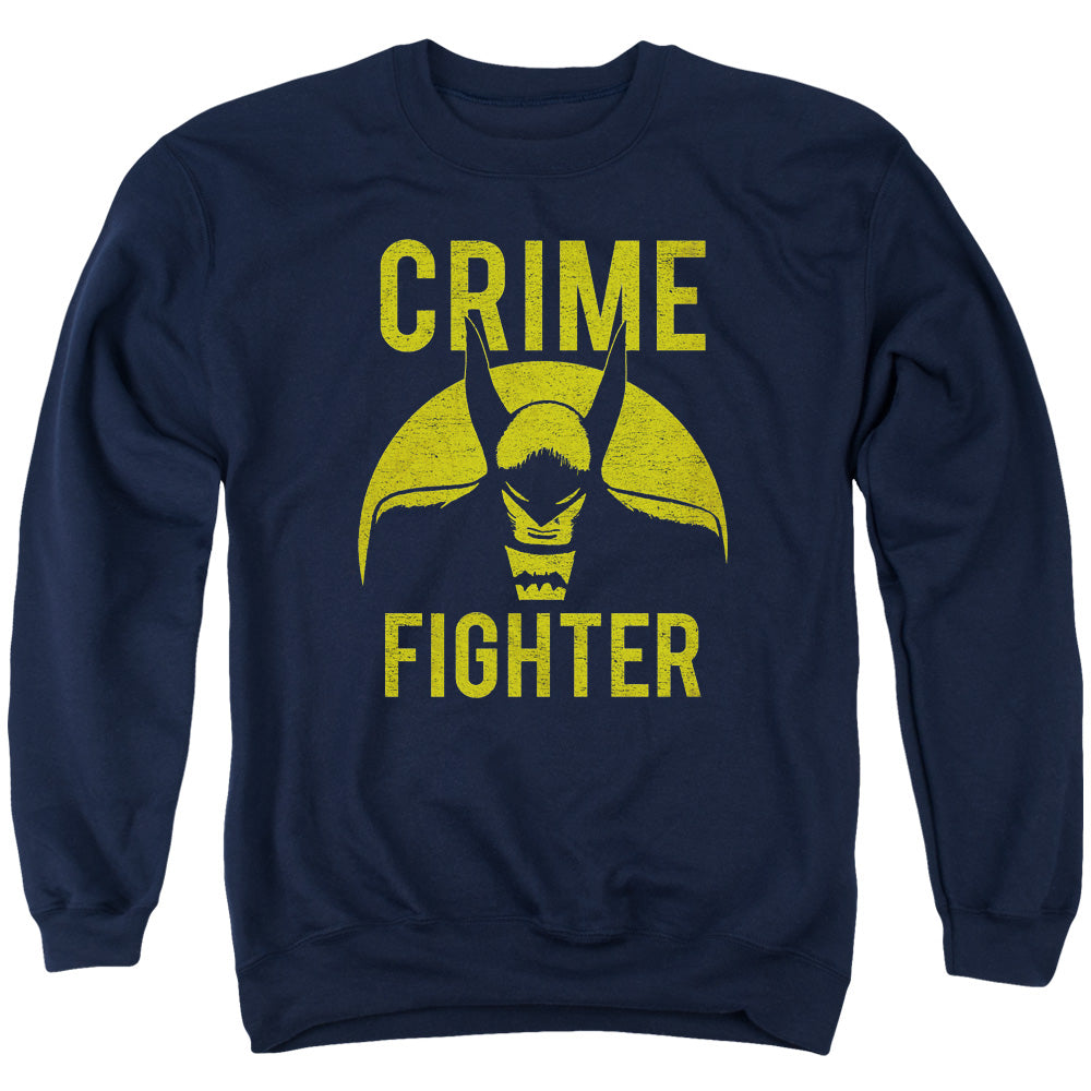 AN OFFCIALLY LICENSED DC FIGHT CRIME ADULT UNISEX CREWNECK SWEATSHIRT NAVY