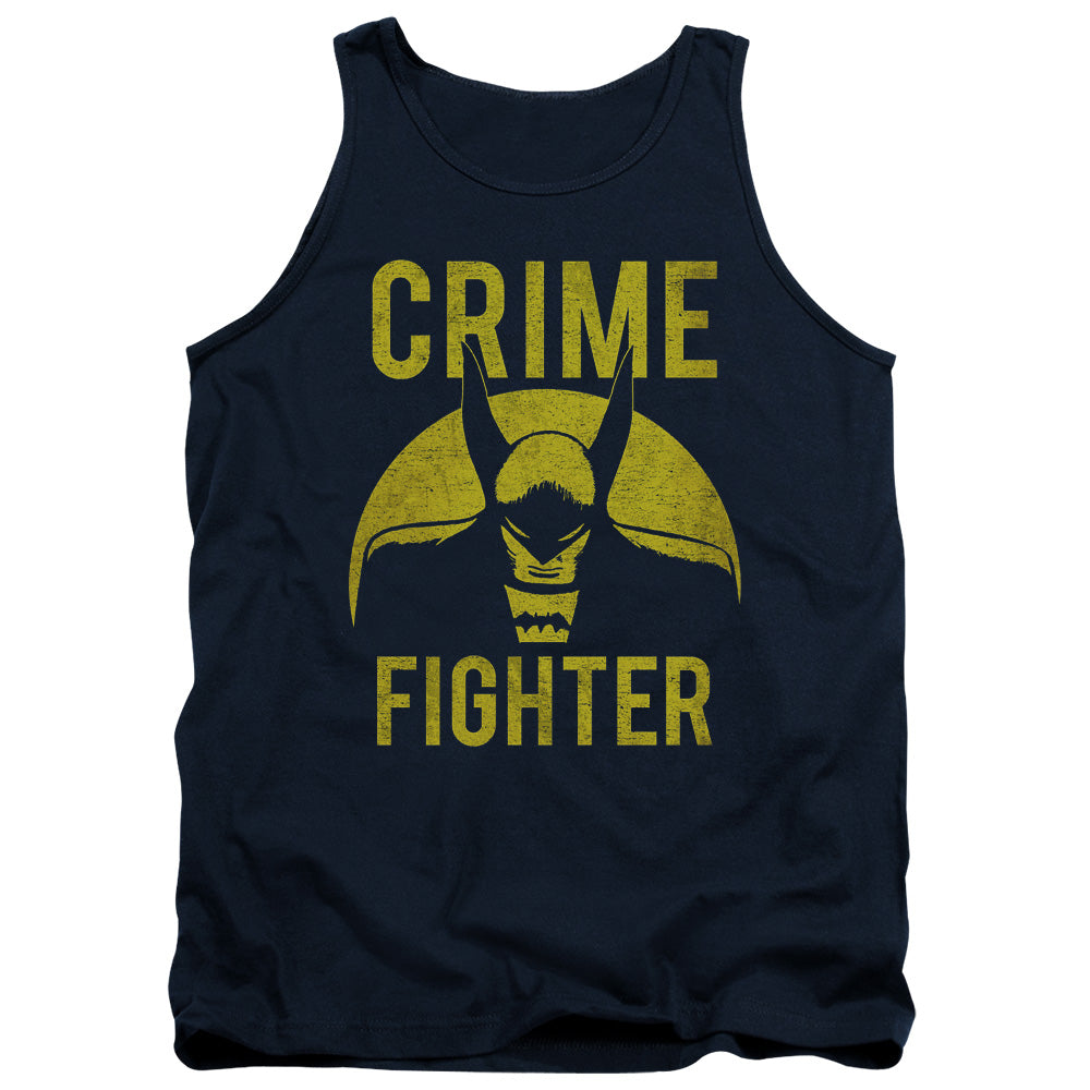 AN OFFCIALLY LICENSED DC FIGHT CRIME ADULT UNISEX TANK TOP NAVY