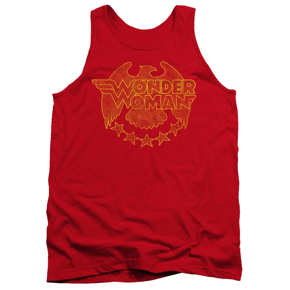 AN OFFCIALLY LICENSED DC WONDER EAGLE ADULT UNISEX TANK TOP RED