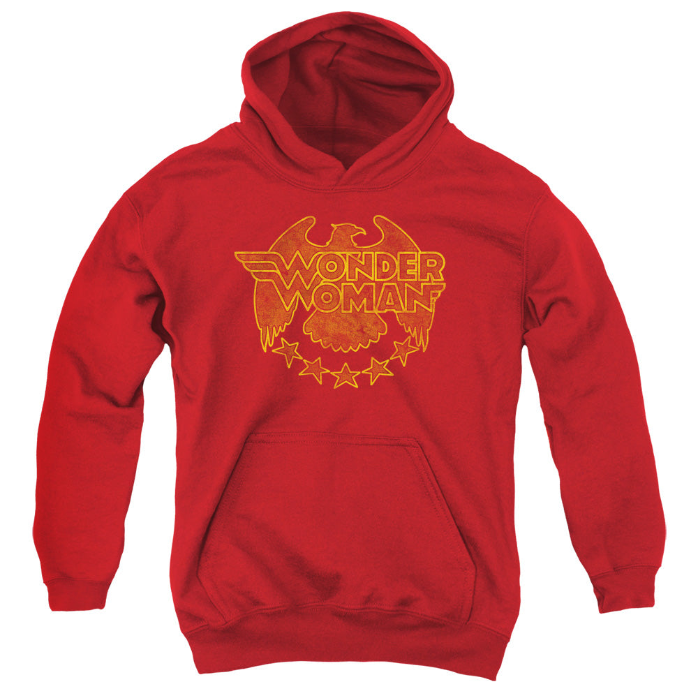AN OFFCIALLY LICENSED DC WONDER EAGLE YOUTH HOODIE RED