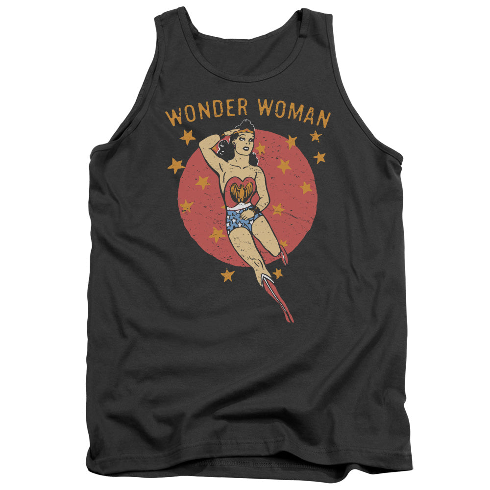 AN OFFCIALLY LICENSED DC WONDER CIRCLE ADULT UNISEX TANK TOP CHARCOAL
