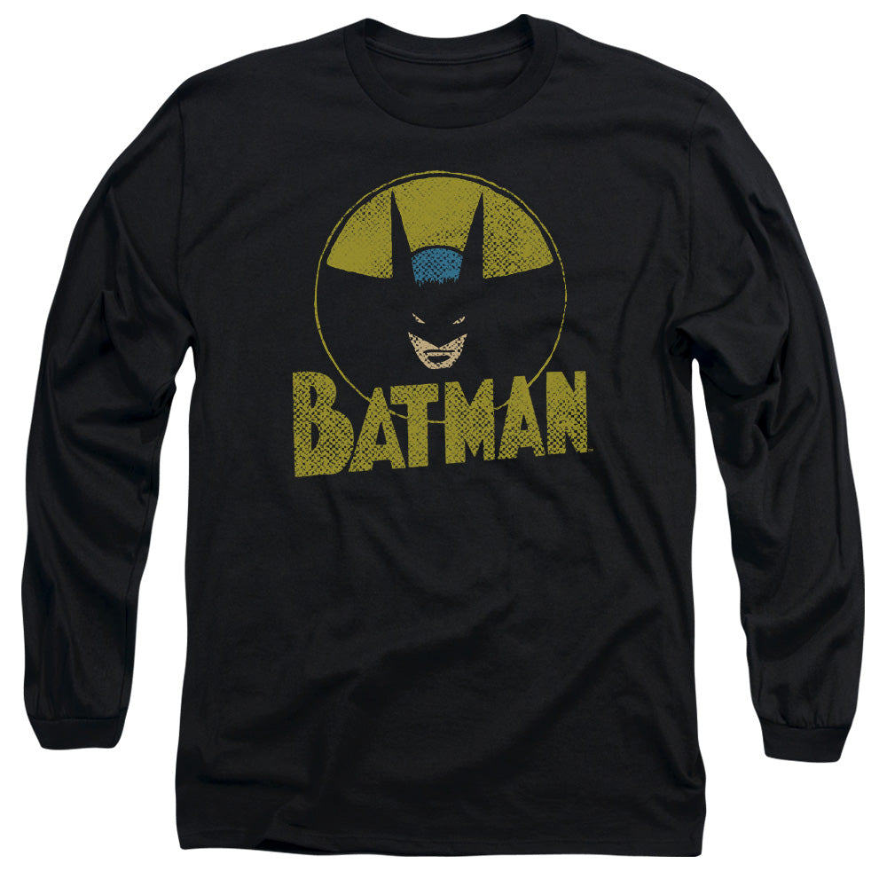 AN OFFCIALLY LICENSED DC CIRCLE BAT MEN'S LONG SLEEVE T-SHIRT BLACK