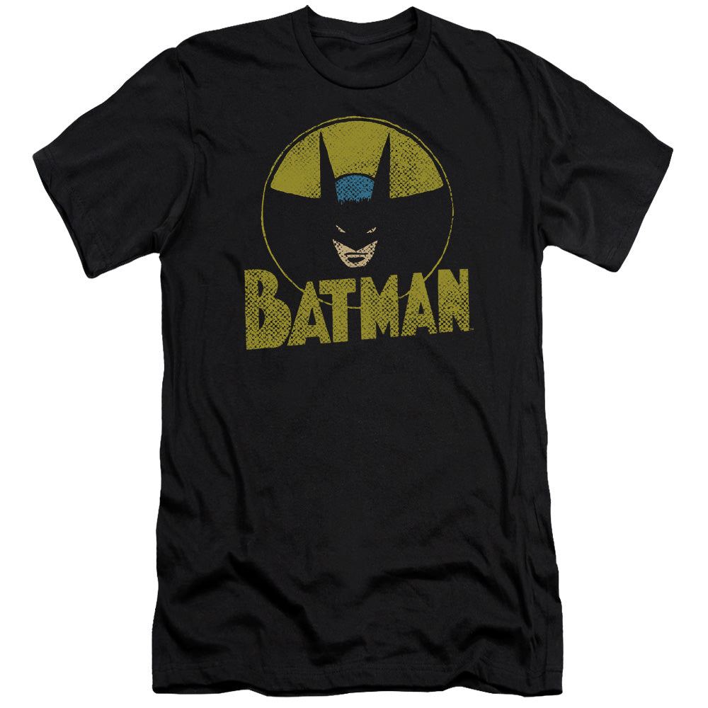 AN OFFCIALLY LICENSED DC CIRCLE BAT MEN'S PREMIUM SLIM FIT T-SHIRT BLACK