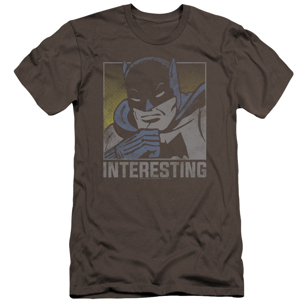 AN OFFCIALLY LICENSED DC INTERESTING MEN'S PREMIUM SLIM FIT T-SHIRT CHARCOAL