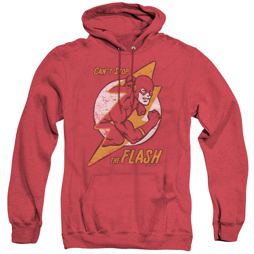 AN OFFCIALLY LICENSED DC FLASH FLASH BOLT ADULT UNISEX HEATHER PULLOVER HOODIE RED