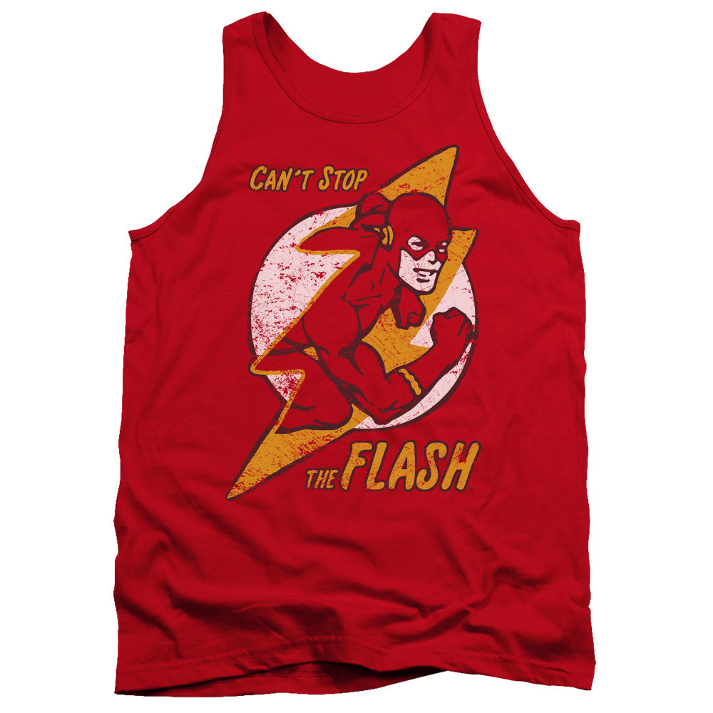 AN OFFCIALLY LICENSED DC FLASH FLASH BOLT ADULT UNISEX TANK TOP RED