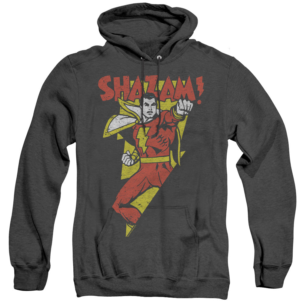 AN OFFCIALLY LICENSED DC IN BOLT ADULT UNISEX HEATHER PULLOVER HOODIE BLACK