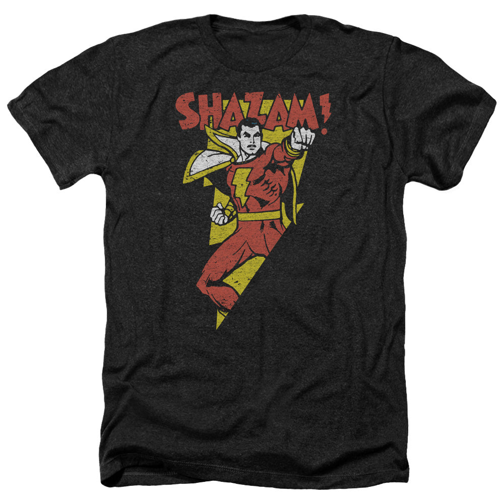 AN OFFCIALLY LICENSED DC IN BOLT MEN'S HEATHER T-SHIRT CHARCOAL