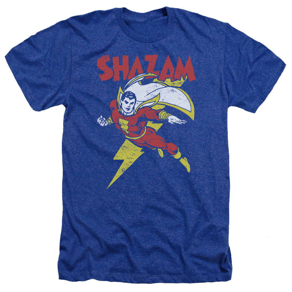 AN OFFCIALLY LICENSED DC LETS FLY MEN'S HEATHER T-SHIRT ROYAL