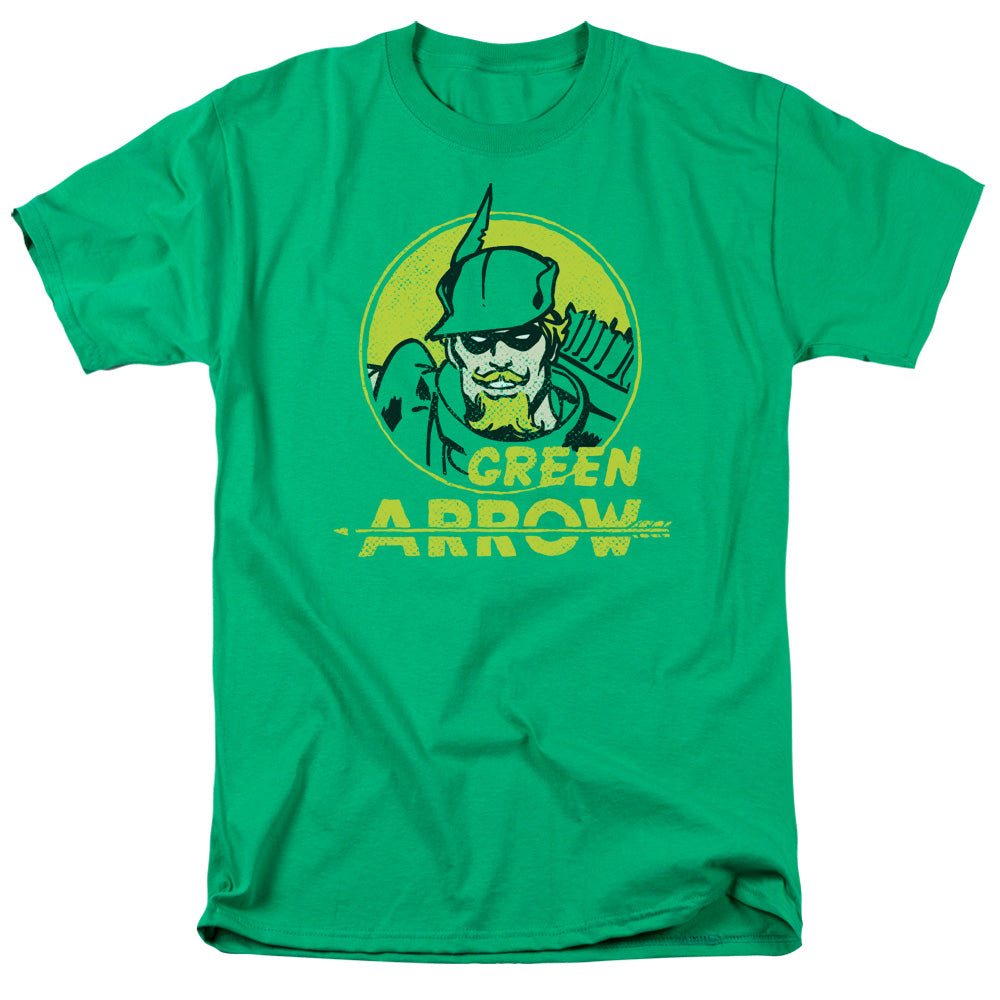 AN OFFCIALLY LICENSED DC ARCHER CIRCLE MEN'S REGULAR FIT T-SHIRT KELLY GREEN