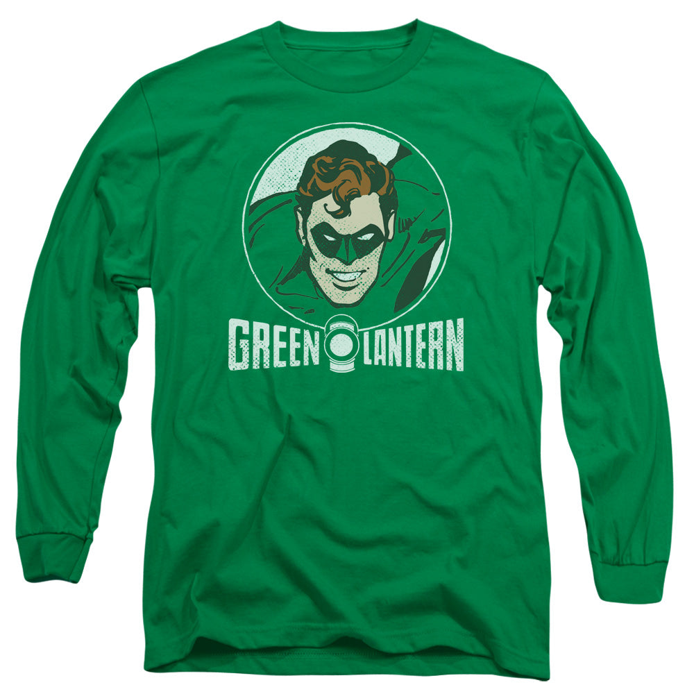 AN OFFCIALLY LICENSED DC LANTERN CIRCLE MEN'S LONG SLEEVE T-SHIRT KELLY GREEN