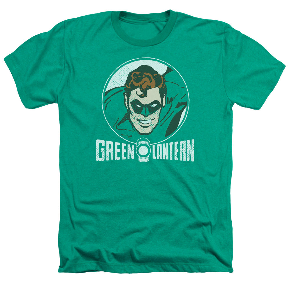 AN OFFCIALLY LICENSED DC LANTERN CIRCLE MEN'S HEATHER T-SHIRT KELLY GREEN
