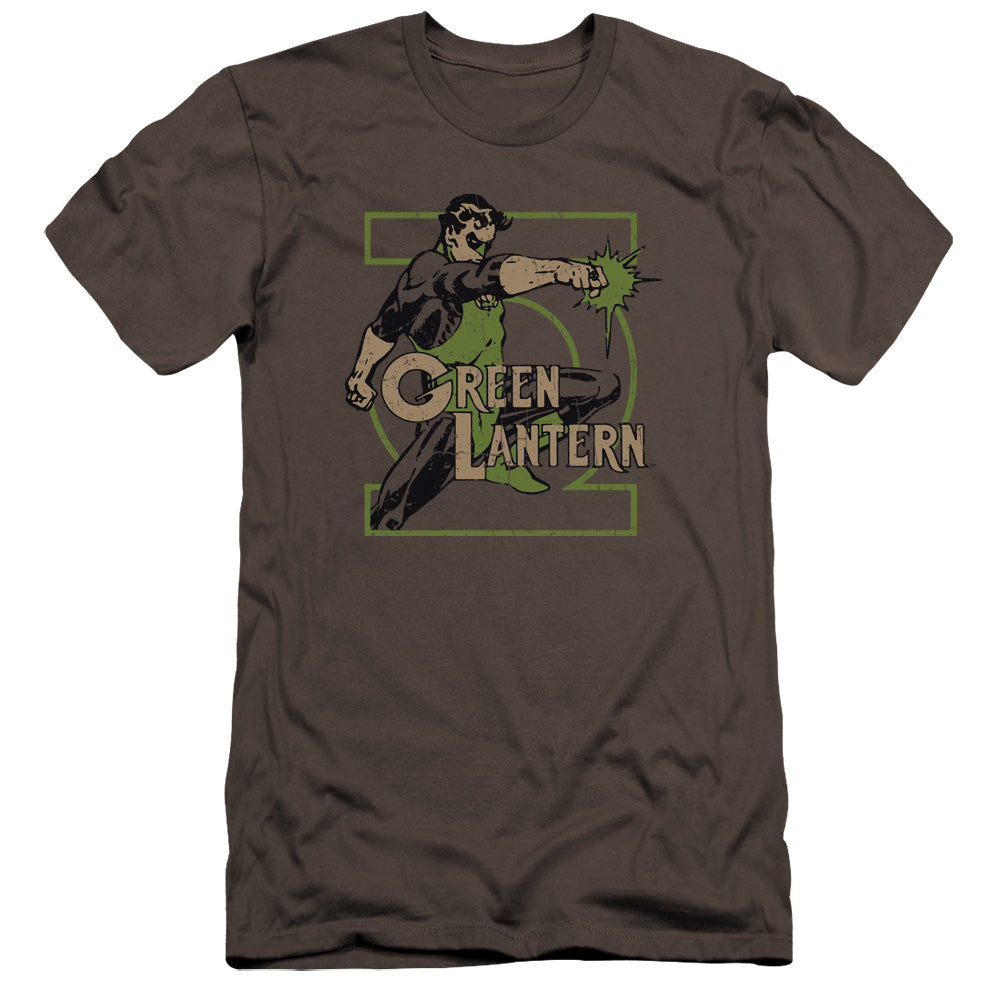 AN OFFCIALLY LICENSED DC RING POWER MEN'S PREMIUM SLIM FIT T-SHIRT CHARCOAL