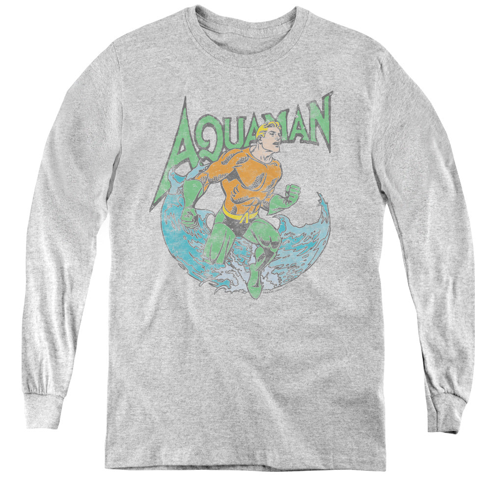 AN OFFCIALLY LICENSED DC MARCO YOUTH LONG SLEEVE T-SHIRT ATHLETIC HEATHER