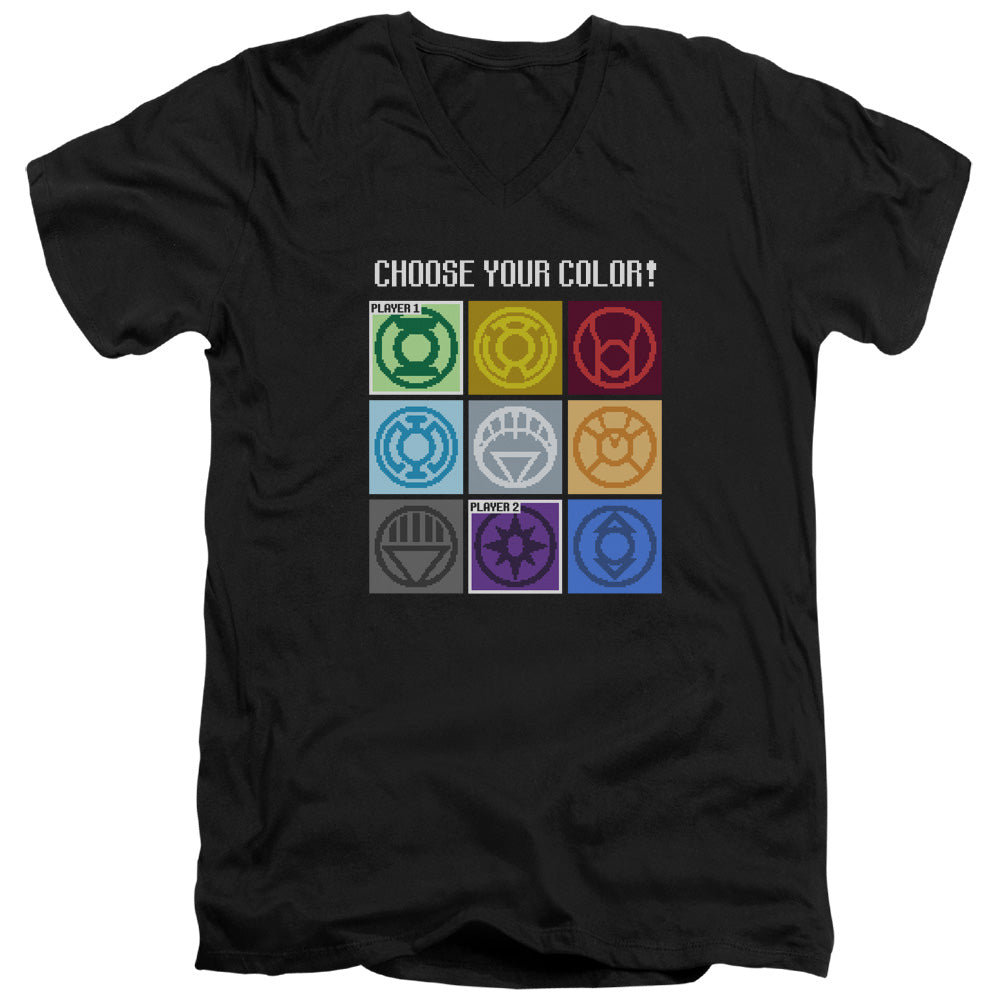 AN OFFCIALLY LICENSED DC CHOOSE YOUR COLOR MEN'S V-NECK T-SHIRT BLACK