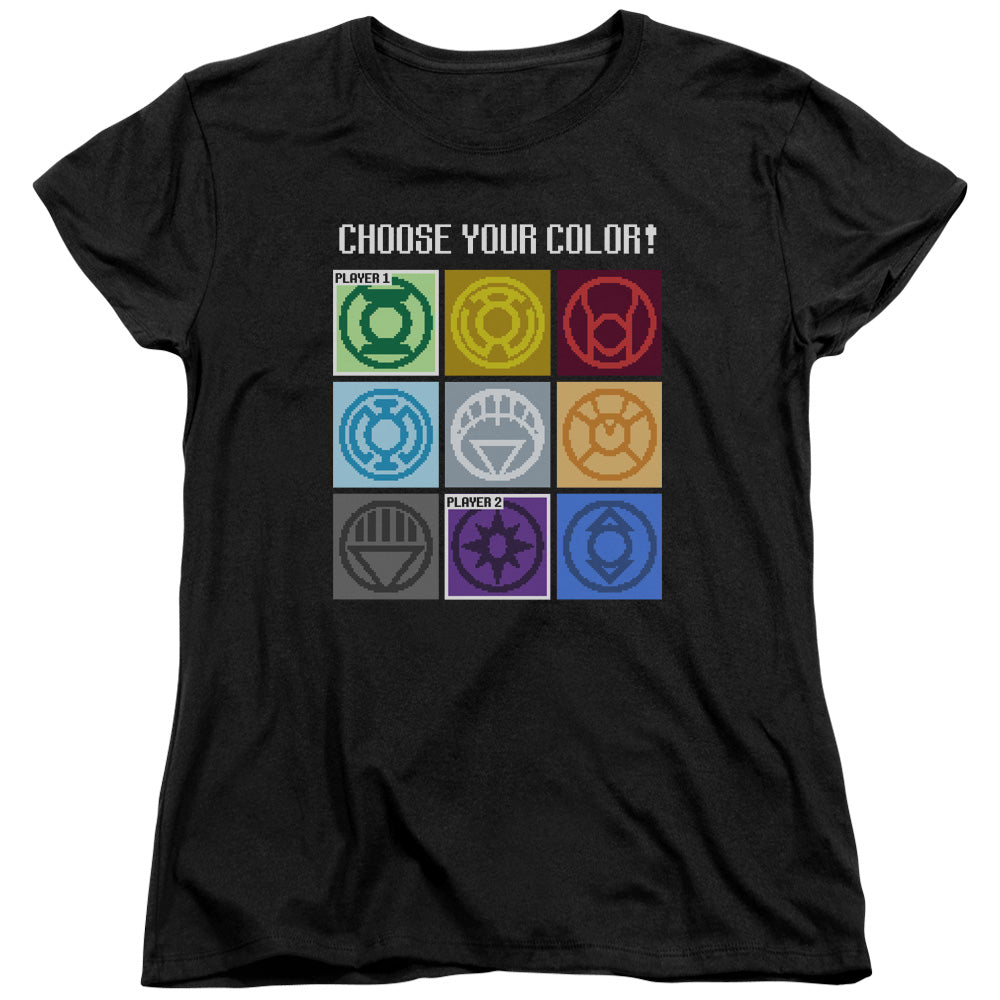 AN OFFCIALLY LICENSED DC CHOOSE YOUR COLOR WOMEN'S REGULAR FIT T-SHIRT BLACK