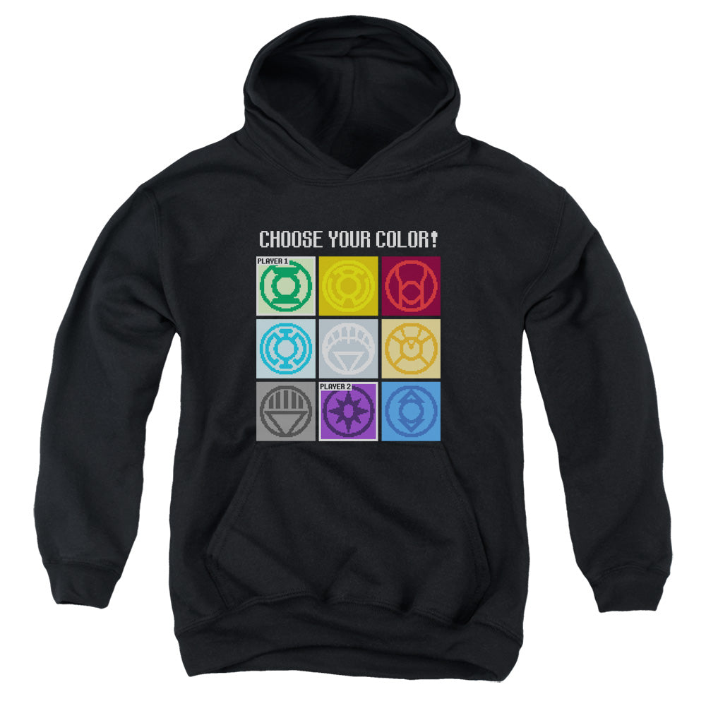 AN OFFCIALLY LICENSED DC CHOOSE YOUR COLOR YOUTH HOODIE BLACK