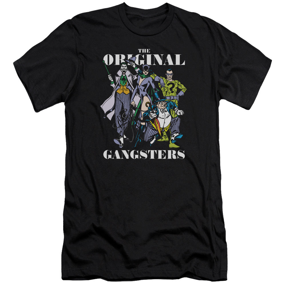AN OFFCIALLY LICENSED DC ORIGINAL GANGSTERS MEN'S PREMIUM SLIM FIT T-SHIRT BLACK