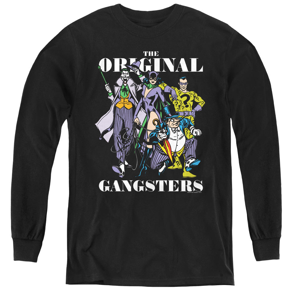 AN OFFCIALLY LICENSED DC ORIGINAL GANGSTERS YOUTH LONG SLEEVE T-SHIRT BLACK