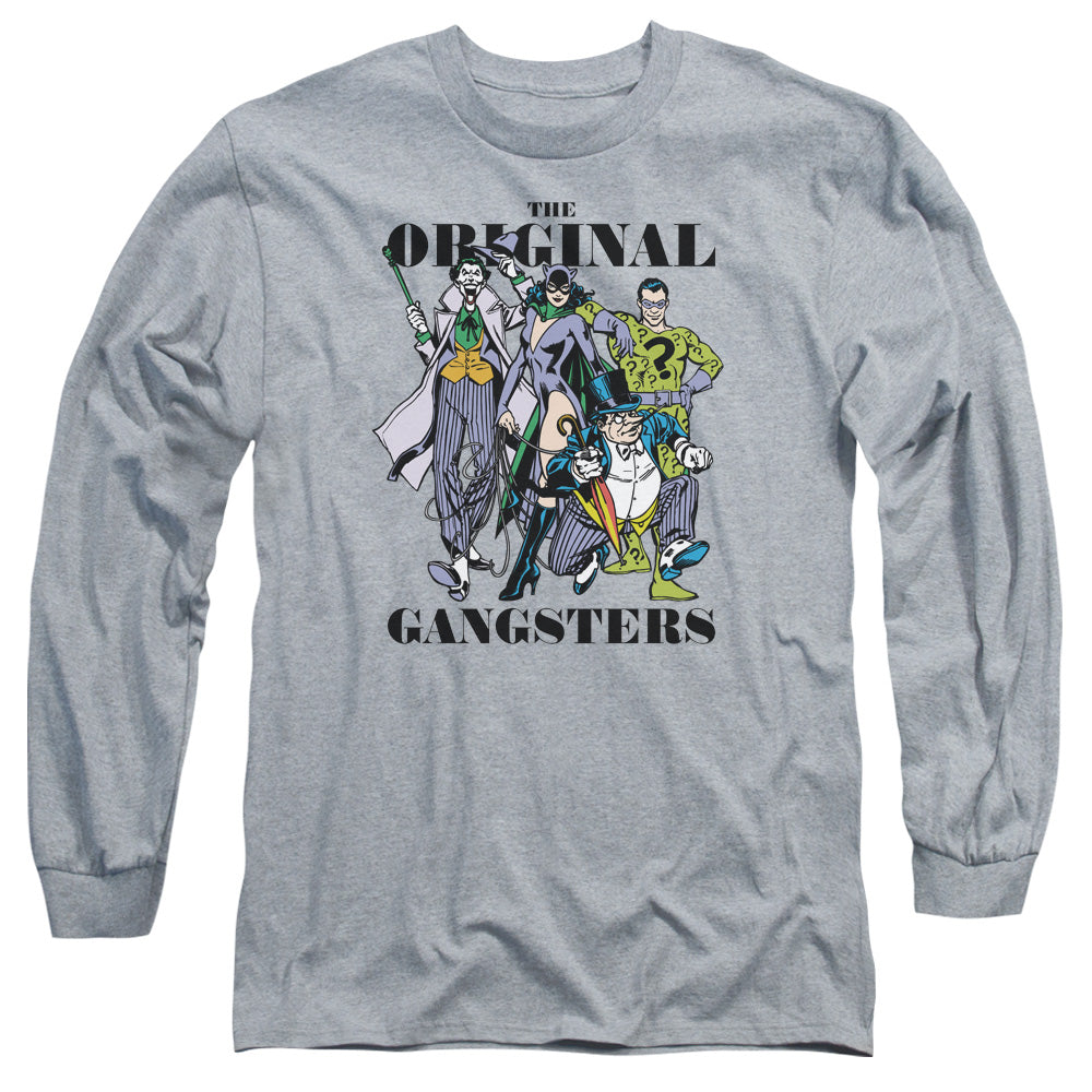 AN OFFCIALLY LICENSED DC ORIGINAL GANGSTERS MEN'S LONG SLEEVE T-SHIRT ATHLETIC HEATHER