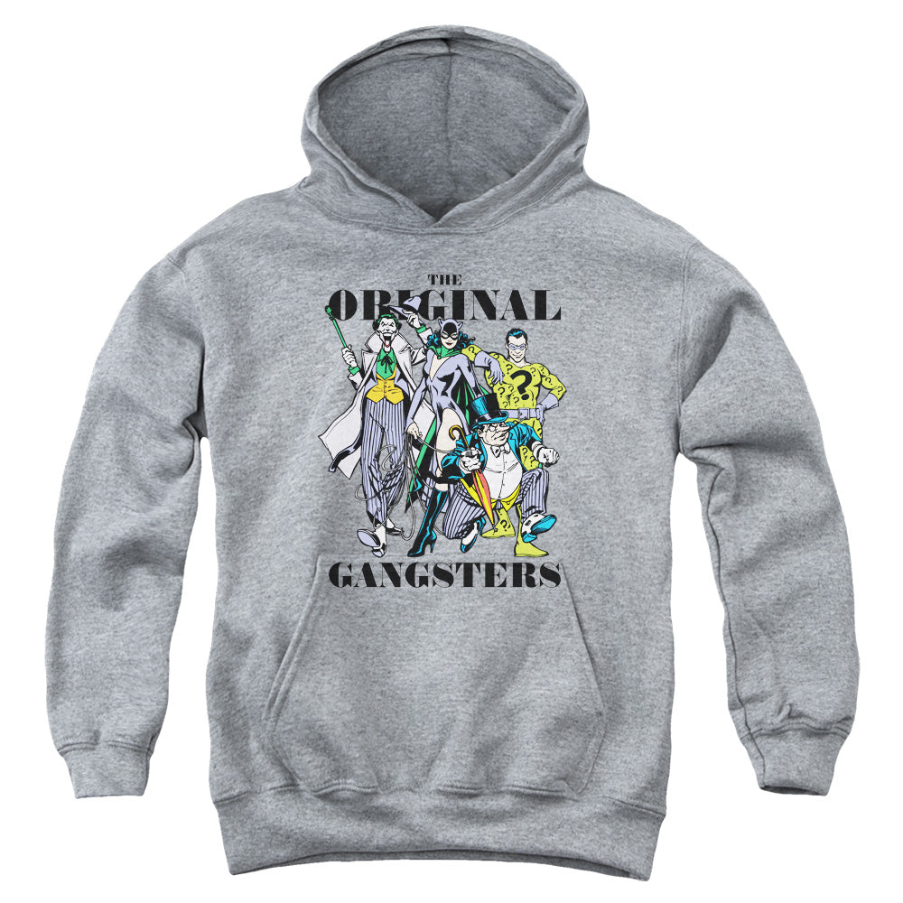 AN OFFCIALLY LICENSED DC ORIGINAL GANGSTERS YOUTH HOODIE ATHLETIC HEATHER