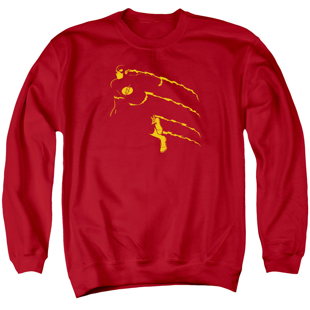 AN OFFCIALLY LICENSED DC FLASH FLASH MIN ADULT UNISEX CREWNECK SWEATSHIRT RED
