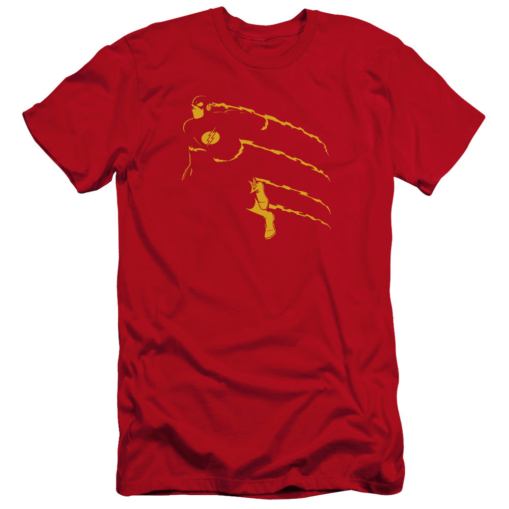 AN OFFCIALLY LICENSED DC FLASH FLASH MIN MEN'S PREMIUM SLIM FIT T-SHIRT RED