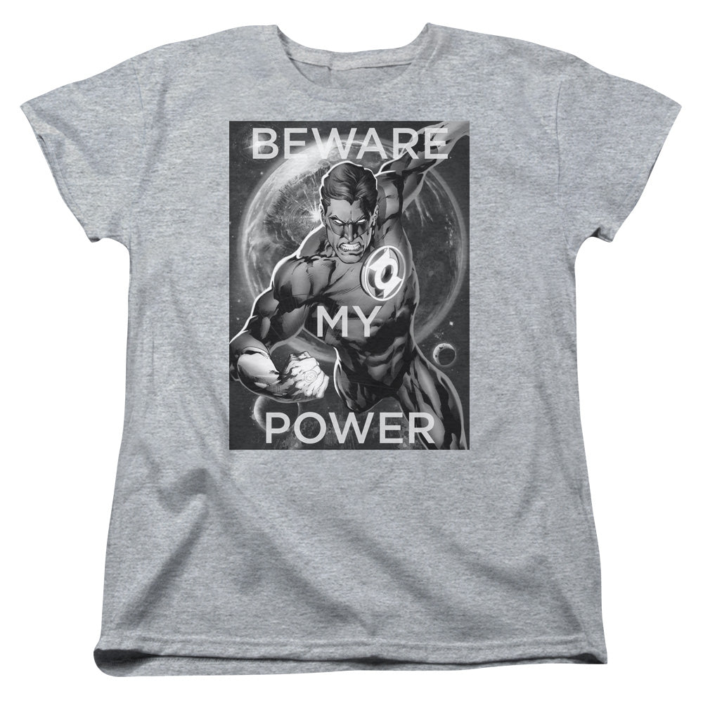 AN OFFCIALLY LICENSED DC POWER WOMEN'S REGULAR FIT T-SHIRT ATHLETIC HEATHER
