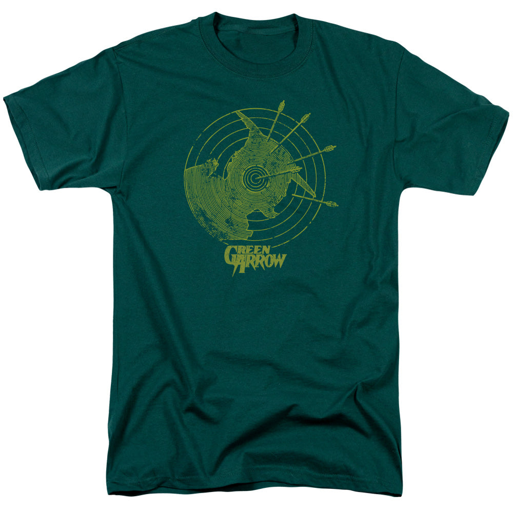 AN OFFCIALLY LICENSED DC ALWAYS ON TARGET MEN'S REGULAR FIT T-SHIRT HUNTER GREEN