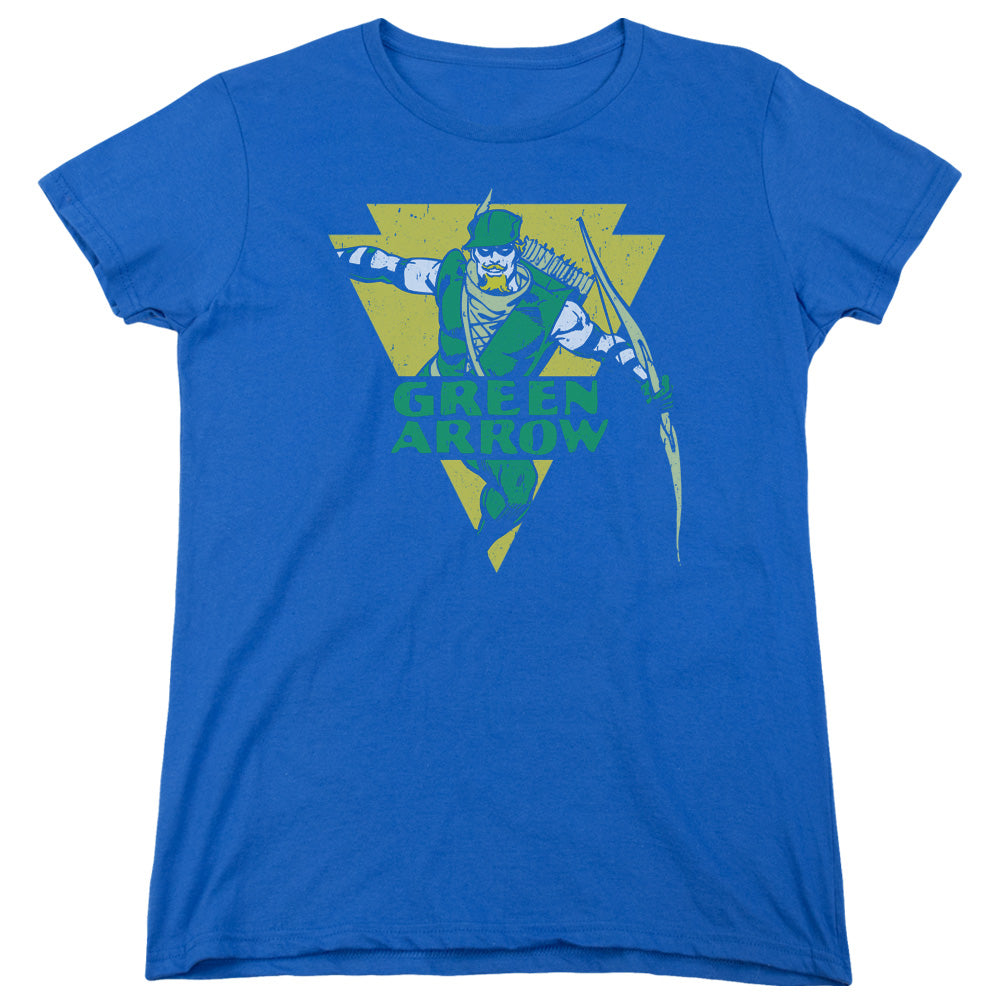 AN OFFCIALLY LICENSED DC DISTRESSED ARROW WOMEN'S REGULAR FIT T-SHIRT ROYAL