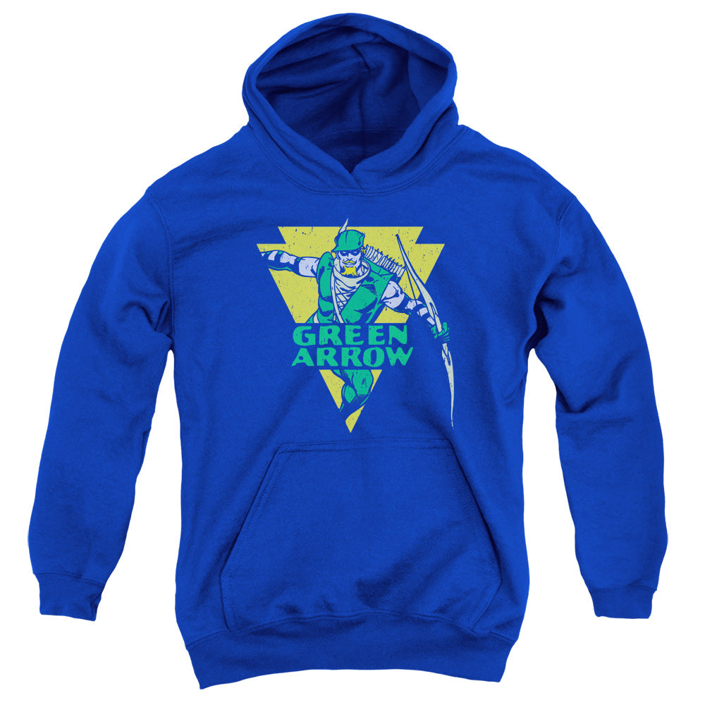 AN OFFCIALLY LICENSED DC DISTRESSED ARROW YOUTH HOODIE ROYAL
