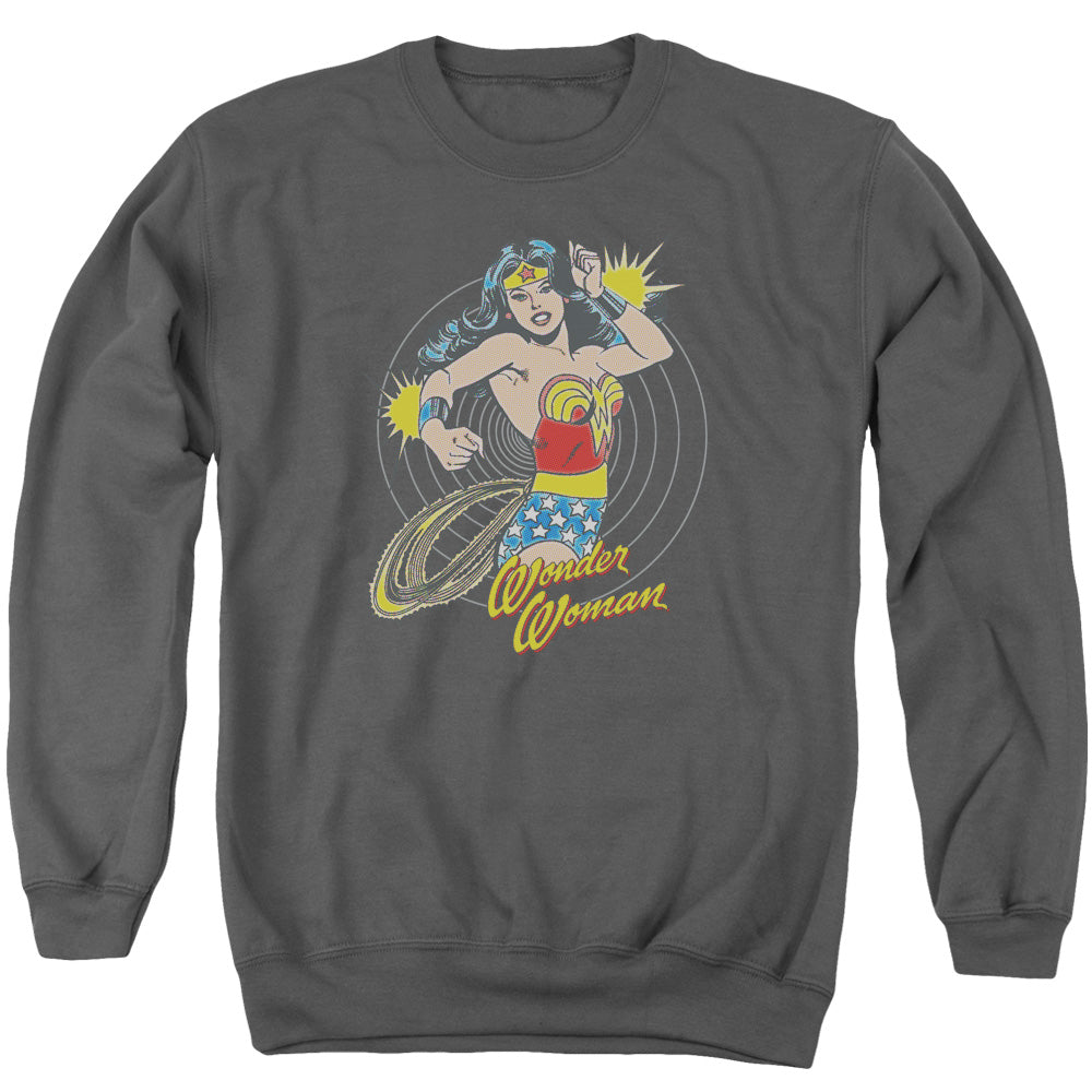 AN OFFCIALLY LICENSED DC SPINNING ADULT UNISEX CREWNECK SWEATSHIRT CHARCOAL