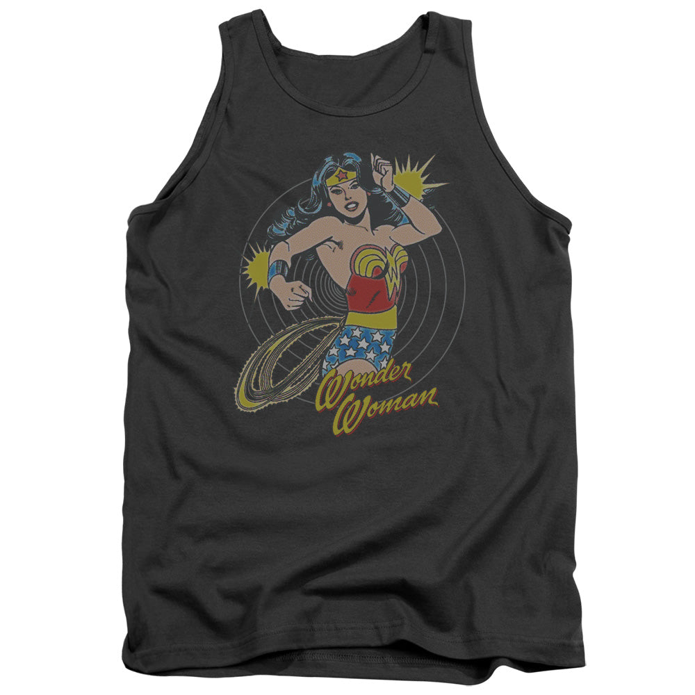 AN OFFCIALLY LICENSED DC SPINNING ADULT UNISEX TANK TOP CHARCOAL