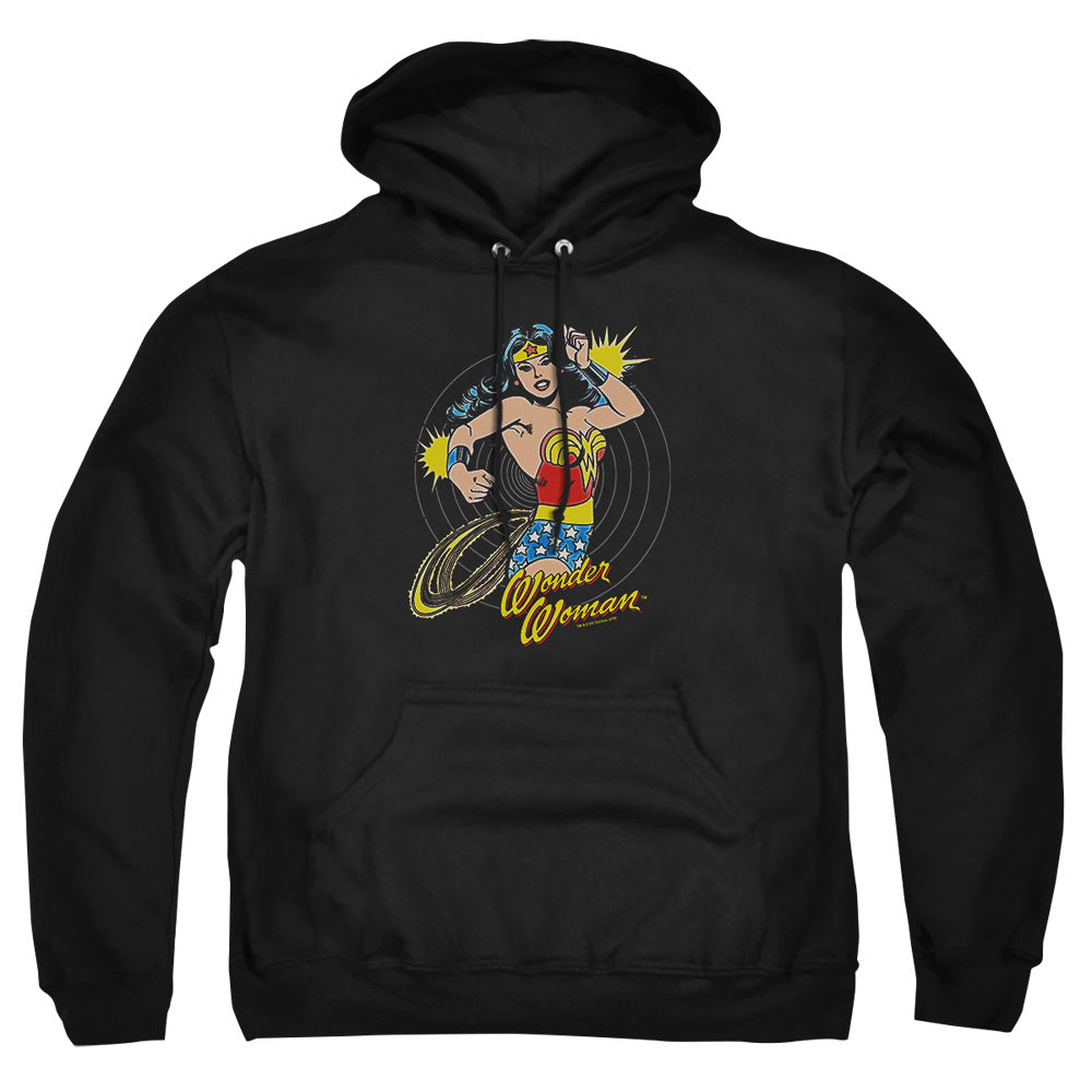 AN OFFCIALLY LICENSED DC SPINNING ADULT UNISEX PULLOVER HOODIE BLACK
