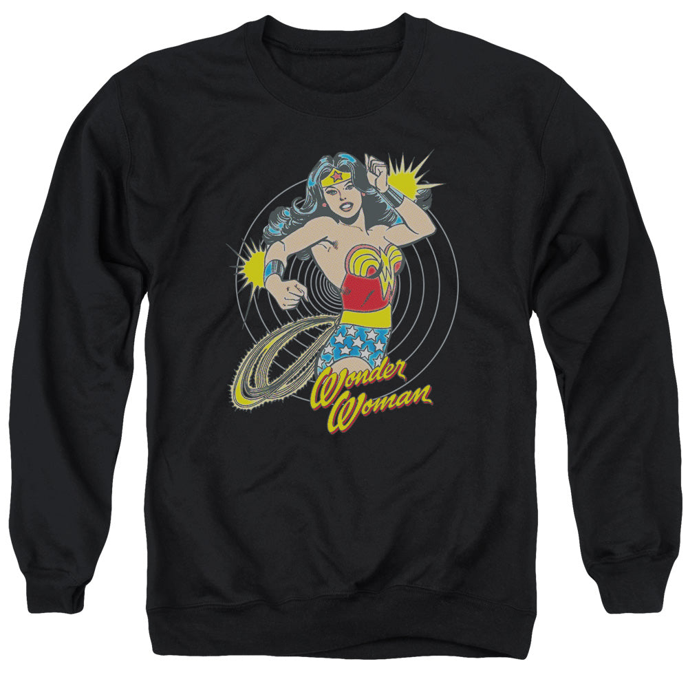 AN OFFCIALLY LICENSED DC SPINNING ADULT UNISEX CREWNECK SWEATSHIRT BLACK
