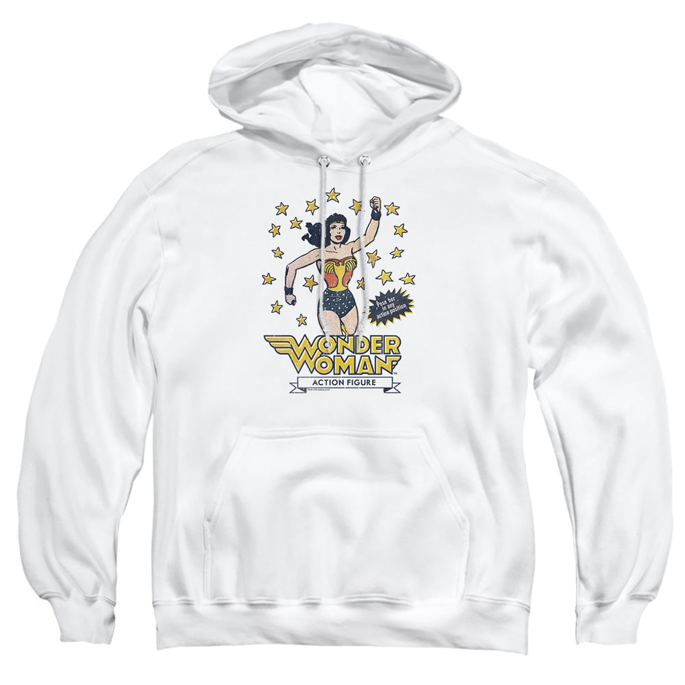 AN OFFCIALLY LICENSED DC ACTION FIGURE ADULT UNISEX PULLOVER HOODIE WHITE