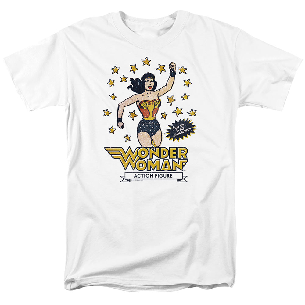 AN OFFCIALLY LICENSED DC ACTION FIGURE MEN'S REGULAR FIT T-SHIRT WHITE